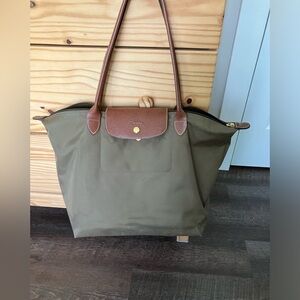 Longchamp Le Pliage large tote bag olive